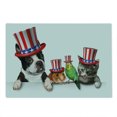 thumbnail image 2 of Fourth of July Cutting Board, Pet Animal Dog Cat Bird and Hamster with American Hat Celebration Image, Decorative Tempered Glass Cutting and Serving Board, Large Size, Multicolor, by Ambesonne, 2 of 5