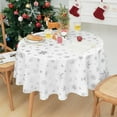 thumbnail image 3 of Silver Snowflake Christmas Tablecloth, 60 Inch Round, Waterproof Spill-Proof Table Cover for Kitchen, Dining, Holiday, 3 of 7