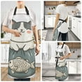 thumbnail image 2 of Yayeee Chief Kitchen Apron with Pockets for Cooking Water Resistant Unisex Adjustable Neck Strap, Beige Cute Cat, 2 of 7