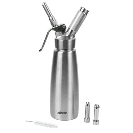 500ml Stainless Steel Whipped Cream Dispenser, Dishwasher Safe Silver Professional Whipper, 1 Pint, 3 Decorating