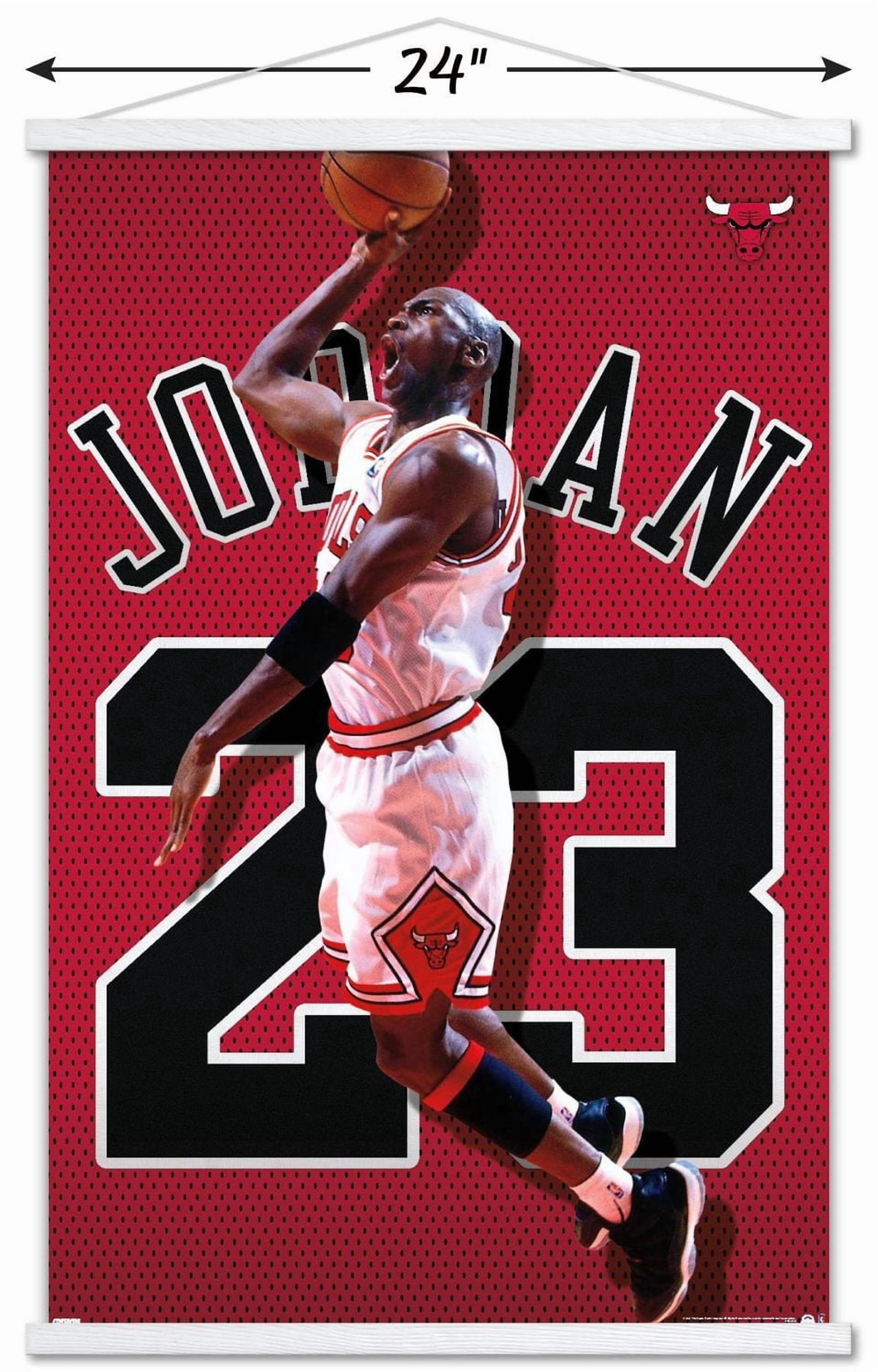 Michael Jordan - Jersey Wall Poster, 22.375" x 34" Framed