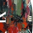 thumbnail image 5 of Designart "Textures of the Mind in Red and Green II" Abstract Oversized Wall Clock, 5 of 5