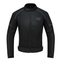 Men’s Motorcycle Mesh Jacket with Protective Armor – 600D Textile Summer Riding Jacket Black-S