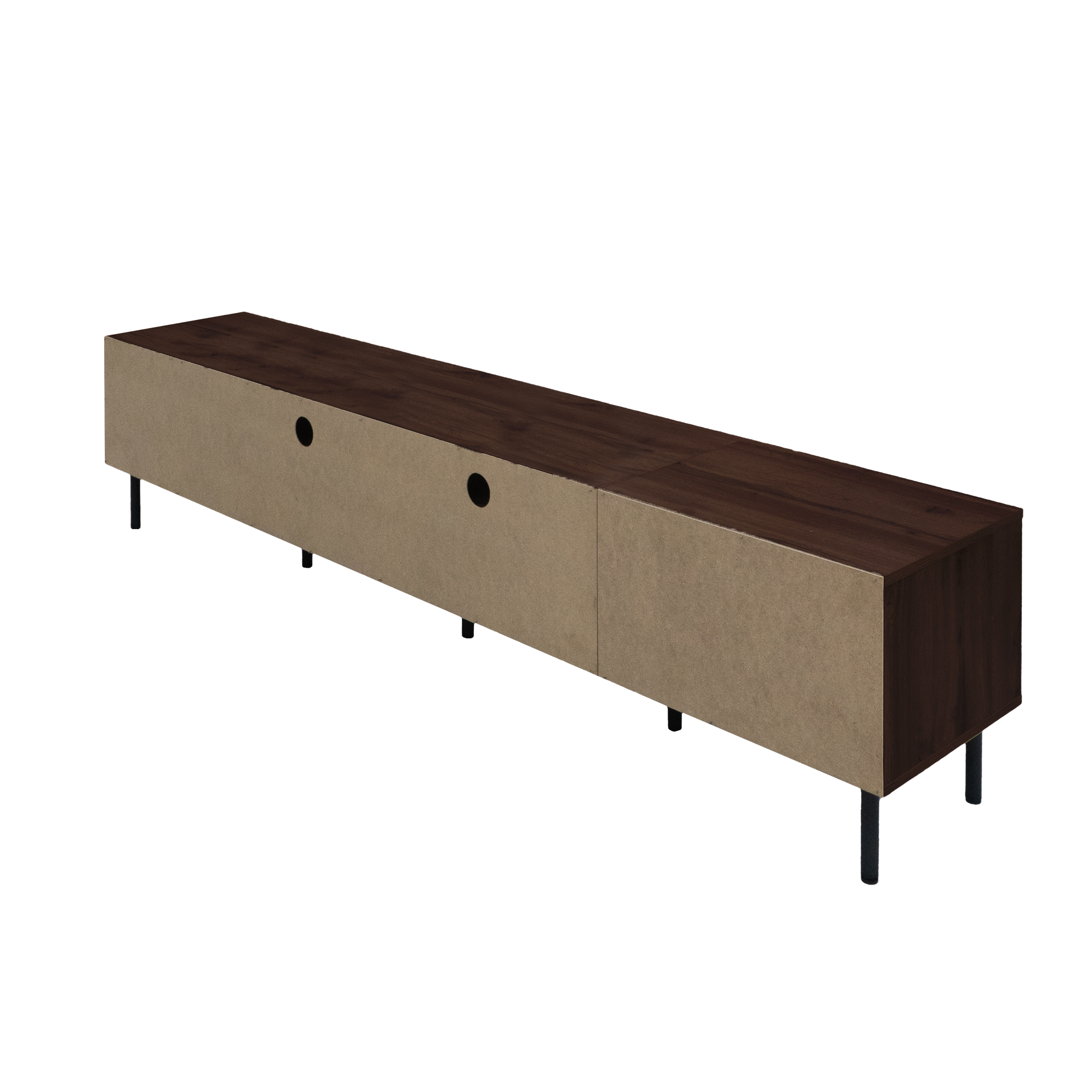 Aukfa 78.7" TV Stand with 3D Diamond Pattern for TVs up to 85", Mid-Century Modern Wood Media Console,,Dark Brown