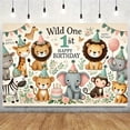 thumbnail image 6 of Wild One Birthday Backdrop Safari Happy 1st Birthday Photography Background Pink Floral Animals Newborn Shower Birthday Party Decorations Banner Supplies Photo Booth Props, 6 of 7