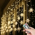 thumbnail image 4 of Tyidzon 11.5 Ft LED Christmas Lights, Snowflake Curtain String Lights Battery Operated for Bedroom Patio Room Garden Party Home Xmas Decor Indoor Outdoor Christmas Tree Decorations, 4 of 6
