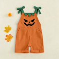 thumbnail image 2 of Shadoumai Halloween Romper Themed Casual Pumpkin Face Dungarees For Girls Romper Jumpsuit, Playful Adjustable Straps Daily Clothes Romper, 2 of 7