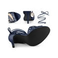 thumbnail image 2 of BLISSFUL STEP Rhines Strappy Lace Up Slingback Stiletto Heel Sandal for Women Navy Blue 6, 2 of 4