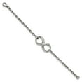 thumbnail image 3 of White Stainless Steel bracelet Fancy 7.5 in 4 mm Polished Infinity Symbol and Link, 3 of 4