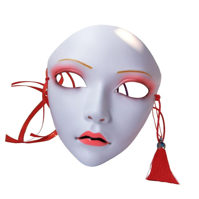 Máscara de ,Máscara tradicional japonesa,Máscara de cosplay de cara completa,Máscara de fiesta de disfraces para Halloween,Cosplay,Fiesta de Estilo A
