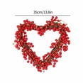 thumbnail image 3 of Valentine's Day Heart Shaped Red Berry Wreath Red Garland Decor For Home Door Valentine's & Love, A, 3 of 8