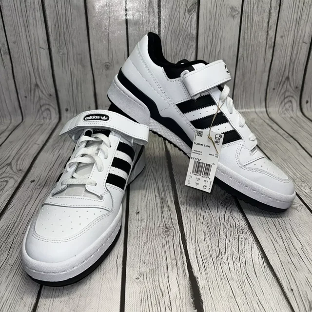 Men's Ad-id-as Original's Forum Low Lace-Up Lifestyle Shoes White / Black FY7757