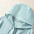 thumbnail image 6 of Zynoxe Womens Cotton Linen Sun Protection Jacket Lightweight Breathable Longe Sleeve Button Down Lounge Flowy Sun Shirt Blue XL, 6 of 8