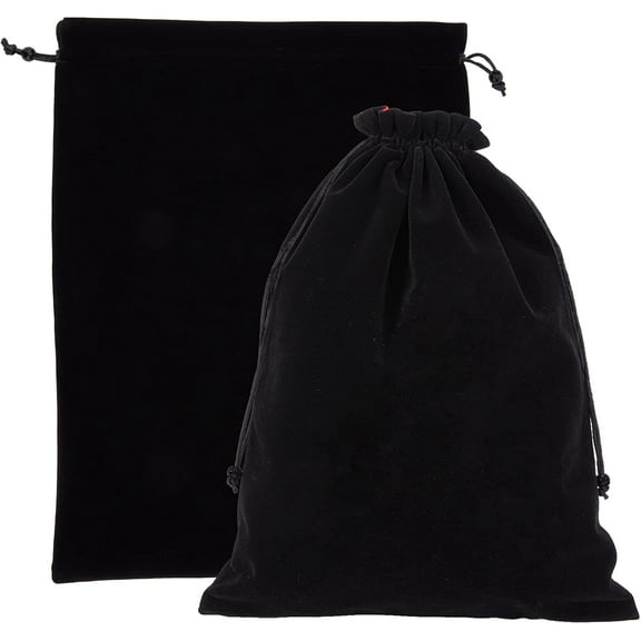 2 Pcs Black Velvet Bags with Drawstrings 14.57x11.02 Large Drawstring Jewelry Pouches Big Wrapping Bags Drawstring Jewelry Pouches for Wedding Christmas Party Favors Birthday
