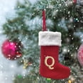 thumbnail image 4 of Honeeladyy Monogram Christmas Stockings Red Initial Knitted Xmas Stocking Personalized Hanging Letter Stockings for Holiday Christmas Party Family Fireplace Decor, Q, 3.54"x2.36", 4 of 4