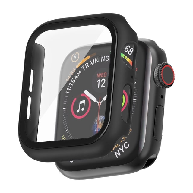 YSTINNG 2 Pack Étui Rigide pour PC avec Protecteur d'Écran en Verre Trempé Compatible avec Apple Watch Series 8 /7 45mm, Ultra-Mince Résistant aux Rayures A311-001