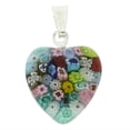 thumbnail image 3 of GlassOfVenice Murano Glass Millefiori Heart Pendant - Silver Multicolor, 3 of 5