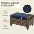 thumbnail image 4 of INTER HUT 2 Pieces Modern Outdoor Wicker Patio Footstools, Multipurpose PE Rattan Ottomans Set, Brown/Blue, 4 of 8