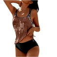 thumbnail image 3 of lcziwo 4th of July Swimsuits for Women 2 Piece Patriotic Tankini Sets Fashion American Flag Print Bathing Suits Swim Tops and Boyshorts Vacation Outfits Brown L Flash Sales, 3 of 6