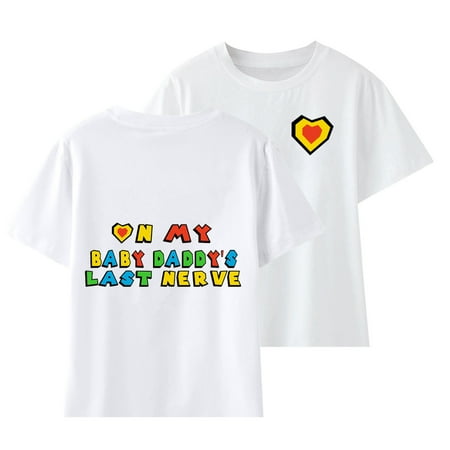 

Virmaxy Toddler Baby Boys Girls Basic T-Shirt On My Friends Last Nerve Letter Printed Short Sleeve Tee Kids Spring Summer Solid Color Cotton T-shirt Top White-C 3T