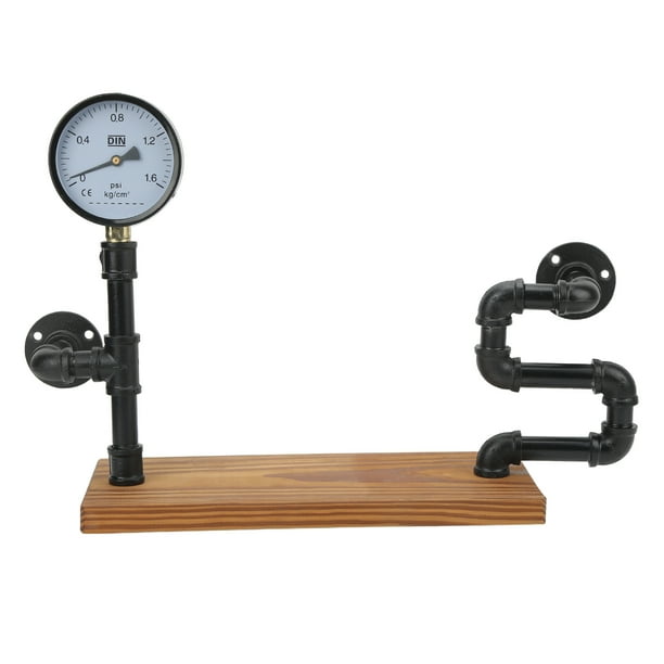 Estante de pared de hierro forjado estante de almacenamiento para colgar en la pared de estilo industrial de aplicación amplia de madera carbonizada de acero maleable para baño ANGGREK Otros