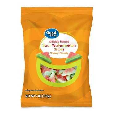 Great Value Sour Watermelon Slices Chewy Candy, 7 oz