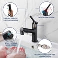 thumbnail image 7 of Bathroom Faucet with Pull Out Sprayer Dual Mode Hot & Cold Brass Single Handle 360° Swivel Retractable Single Hole Basin Mixer Tap,Black, 7 of 7