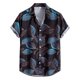thumbnail image 1 of Camisas Para Hombre Casual Camisa de verano hawaiana de playa de con botón de puño corto de color con estampado de solapa suelta para hombre informal (Black, M), 1 of 7