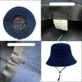 thumbnail image 4 of Xfvqtps Unisex Fisherman Hat Sun Hat Sun Protection Adjustable Drawstring Solid Color Simplicity Outdoor Travel Sunshade Fashion Versatile Breathable Beach Summer Canvas Bucket Hat Blue, 4 of 4