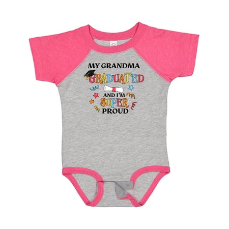 

Inktastic My Grandma Graduated and I m Super Proud Gift Baby Boy or Baby Girl Bodysuit
