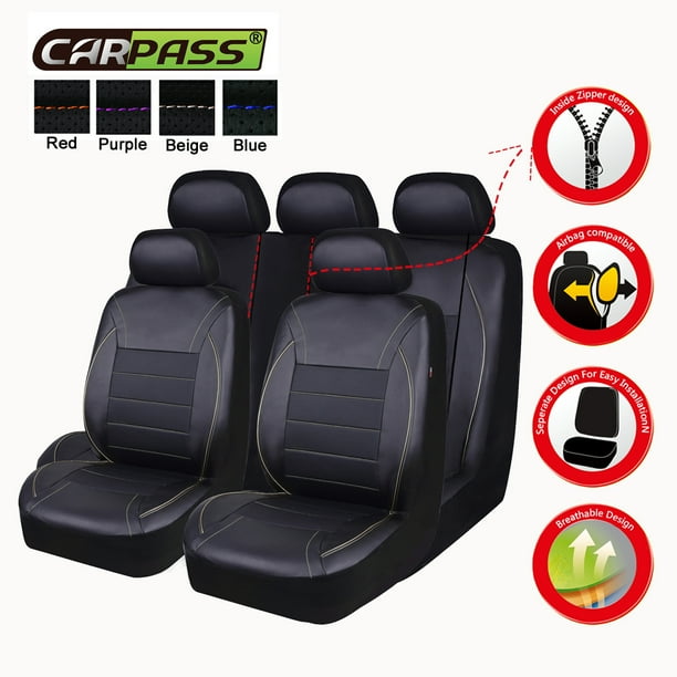 car pass universal fit piping leather car seat cover, for suvs,van