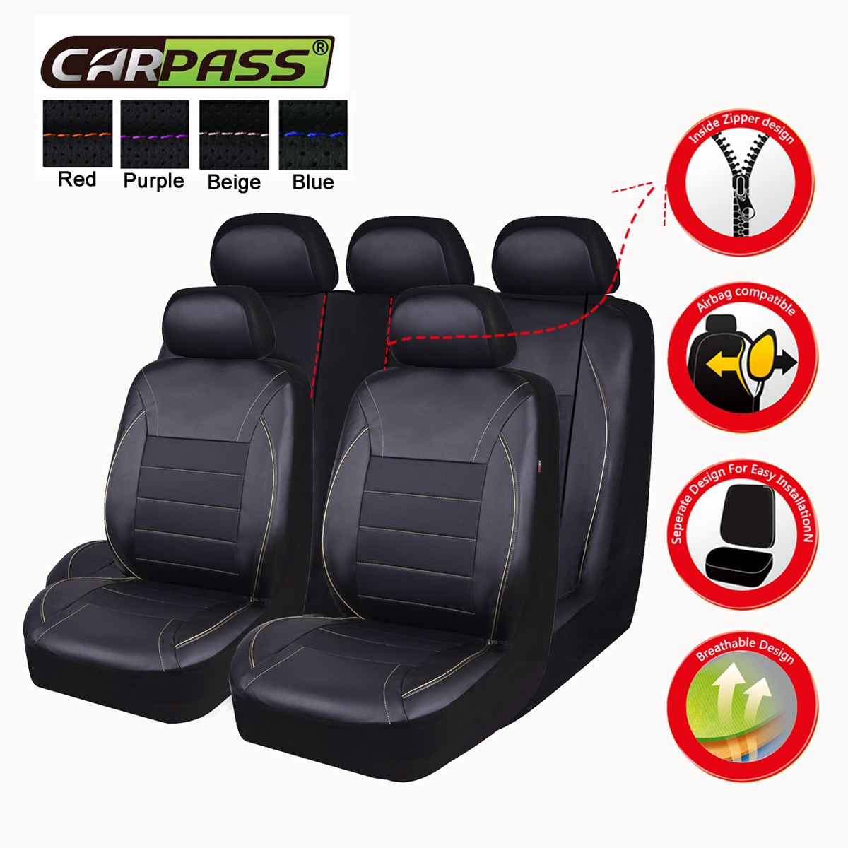 car pass universal fit piping leather car seat Kuwait Ubuy