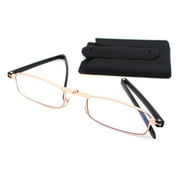 Smartphone Attachable Blue Light Filter Portable Compact Reading Glasses +2.0 Black