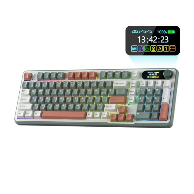 Teclado mecánico RK ROYAL KLUDGE S98 con pantalla inteligente de 98 teclas