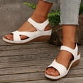 thumbnail image 5 of Viluyesy Wedge Sandals for Womens, Arch Support Ankle Strap Open Toe Casual Slingback Shoes White, 5 of 8