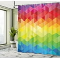thumbnail image 5 of Ambesonne Geometric Shower Curtain, Triangle Daimond, 69"Wx84"L, Multicolor, 5 of 5