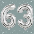 thumbnail image 5 of 40 Inch Silver Number 63 Foil Balloon – Jumbo Mylar Party Decoration for Birthday, Anniversary & Milestone Events, Helium or Air Fill, Self-Sealing, 5 of 8