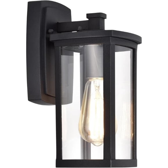 CHLOE Quill Transitional 1 Light Textured Black Outdoor Wall Sconce 11" Height