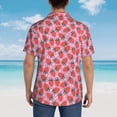 thumbnail image 4 of Pofeuu Strawberry Print Hawaiian Shirt for Men Sleeves Casual Button Down Summer Beach Dress Shirts T-Shirts,3X-Large, 4 of 7