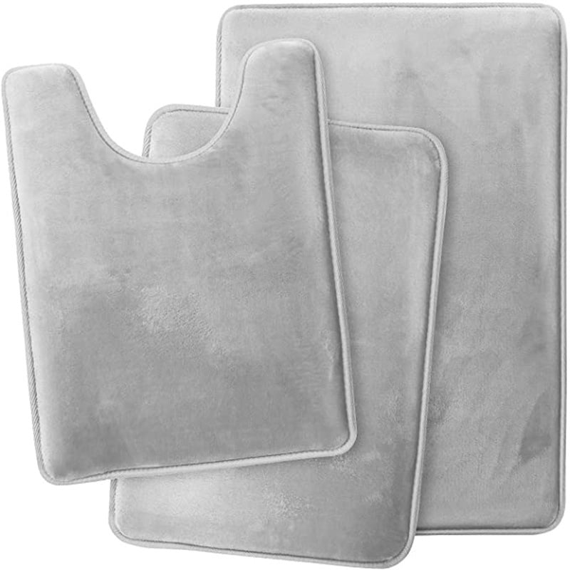 Juego De 2 Alfombras De Baño Antideslizantes, Suaves Y Absorbentes Color Negro 98683064