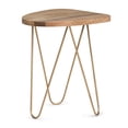 thumbnail image 3 of Simpli Home Patrice 18 inch Wide Modern Metal and Solid Mango Wood Accent Table in Natural, Gold, 3 of 6