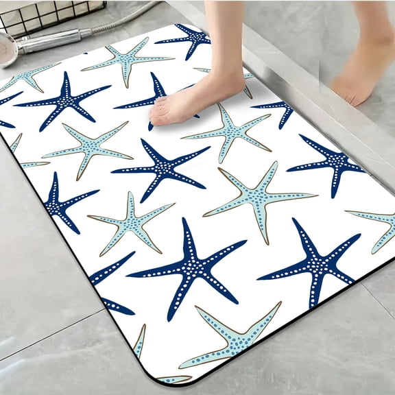 1pc Starfish Bathroom Rug Bathroom Decor and Accessories- Durable,Anti Slip,And Quick Drying,Suitable For Indoor/outdoor Use - Perfect For Bathrooms,Bedrooms,Kitchens,Terraces