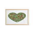 thumbnail image 1 of Christmas Wall Art with Frame, Colorful Winter and Xmas Doodles in Heart Shapes on Plain Background, Printed Fabric Poster for Bathroom Living Room, 35" x 23", Green and Multicolor, by Ambesonne, 1 of 2
