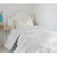 thumbnail image 4 of Ambesonne Marble Print Quilted Bedspread Set 2 Pcs, Pastel Onyx Effects, Twin Size, Pale Grey White, 4 of 6
