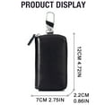 thumbnail image 3 of Qyaukm Unisex Mens Womens Premium Leather Car Key Holder Bag Keychain Case Wallet with 12 Hooks & 1 Keychain/Ring Closure - Black, a Multifunctional Zippered Genuine Leather Home Key Bag, 3 of 9
