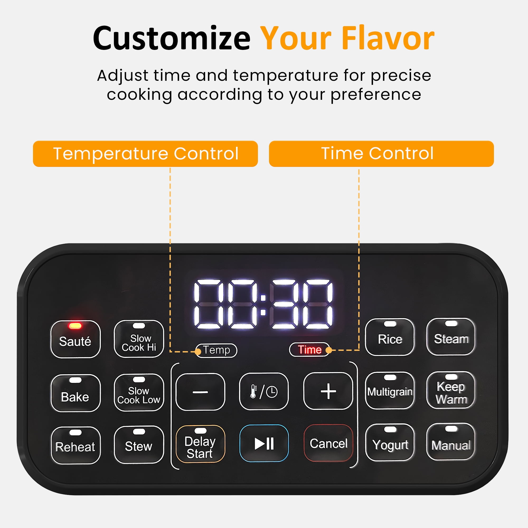 Sunvivi 6.5 Quart 12-in-1 Programmable Multi Slow Cooker, Food Warmer Pot with Digital Timer, Temp Control