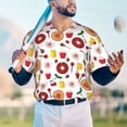 thumbnail image 5 of Hirioo Oriental Cuisine for Men's Baseball T-shirt Shirts Short Sleeve Casual Summer Button Stretch T Shirts,Size S-4XL-4X-Large, 5 of 7