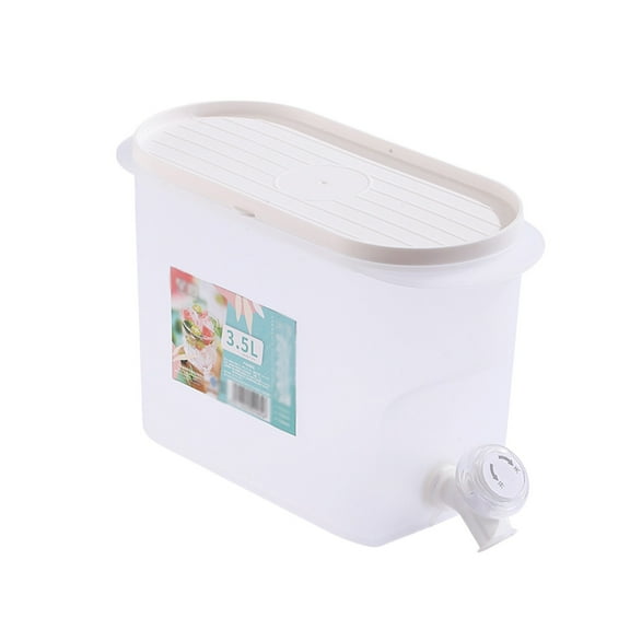 Hiroekza Drink Dispenser with Spigot 3.5L Large Capacity Cold Water Kettle Heat Resistant Plastic Beverage Dispenser for Parties Office Home White