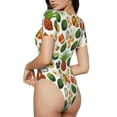 thumbnail image 4 of Uemuo Lemon Fruits Vegetables Pattern Women's One Piece Short Sleeve Swimsuit Rash Guard Surfing Modest Quick-drying Swimsuit Beach Essentials-XX-Large, 4 of 9