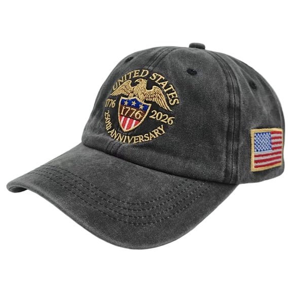 USA 250th Anniversary Hat Embroidered Independence Day Baseball Cap Vintage Style American Flag 1776-2026 Unisex Adjustable Cap